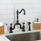 Kingston Brass Bridge Kitchen Faucet with Brass Sprayer, Oil Rubbed Bronze KS7755PLBS - alternate 6